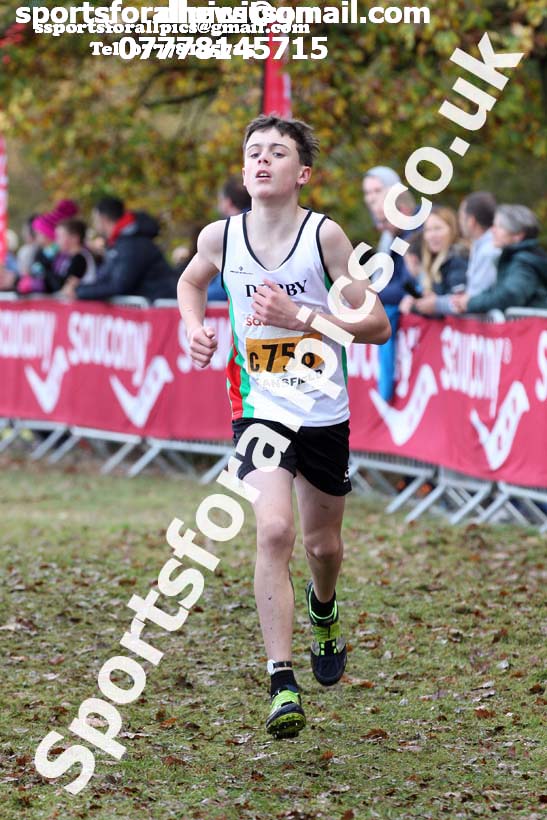 Boys under-13s National Cross Country Relay, Berry Hill Park, Mansfield. Photo:  David T. Hewitson/Sports for All Pics